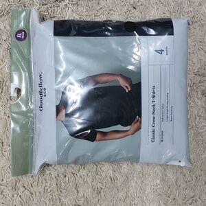 New Mens 4 pack Black Crew Neck t-shirt. Size XL